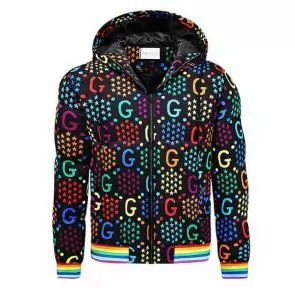 bas prix doudoune gucci hooded jacket multicolor gg jacquard sweatshirt